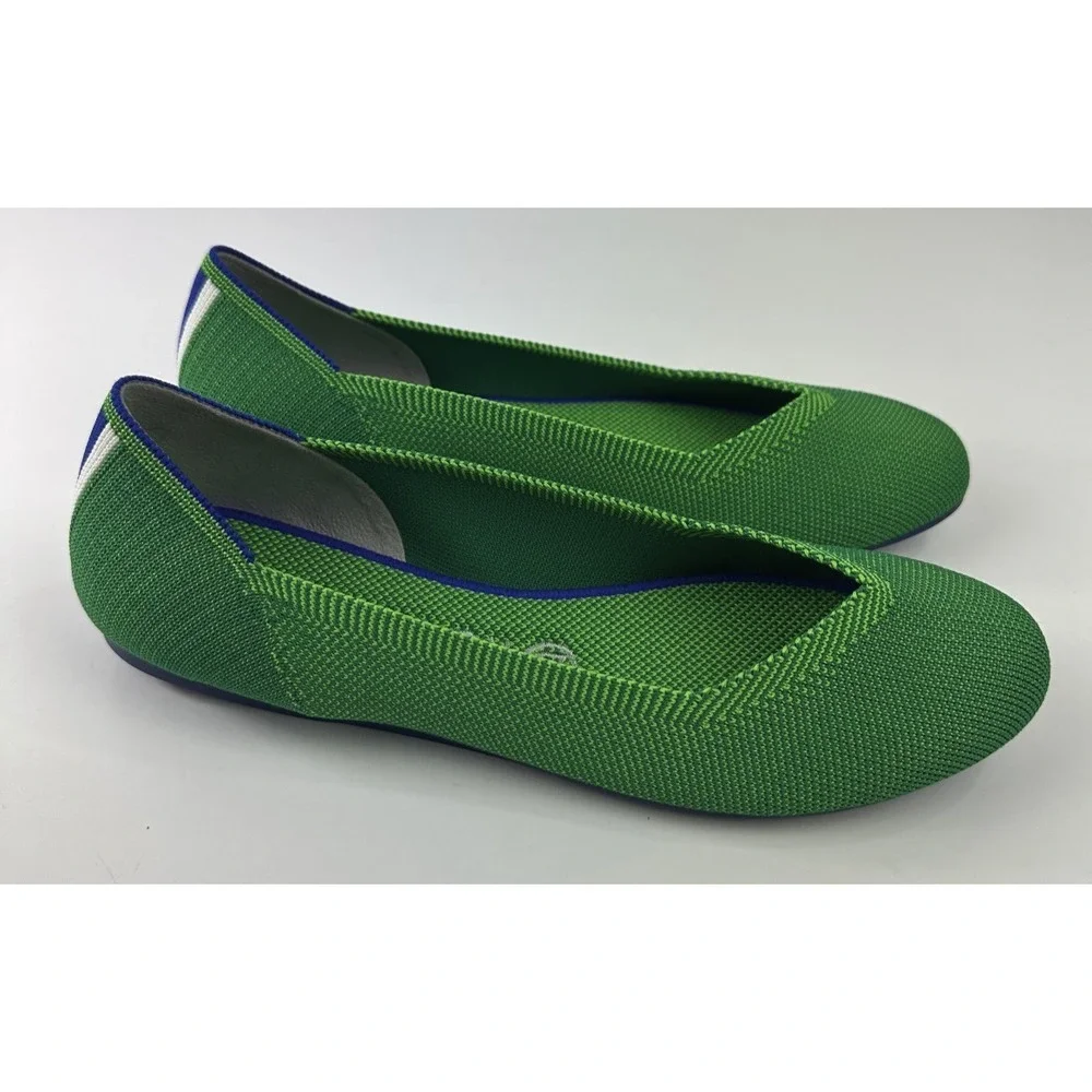 Rothys The Flat Jellybean Kelly Green Knit Round Toe Slip On Shoes 8.5 *RARE EUC - Picture 4 of 11